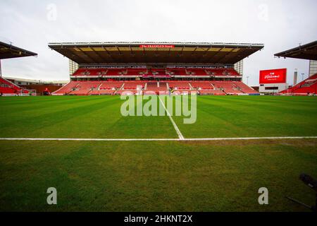 Stoke on Trent, Großbritannien. 05th. Februar 2022. Gesamtansicht des Stadions bet365 in Stoke-on-Trent, Großbritannien am 2/5/2022. (Foto von Mike Morese/News Images/Sipa USA) Quelle: SIPA USA/Alamy Live News Stockfoto