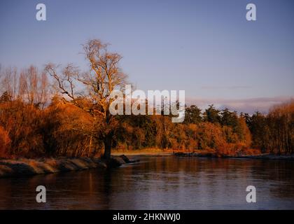 Malerisches Herbstlandschaftsfoto des Boyne-Tals Stockfoto