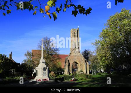 Der Greyfriars Tower ein altes Franziskanermönch; Tower Gardens, Kings Lynn Stadt; Norfolk; England; VEREINIGTES KÖNIGREICH Stockfoto