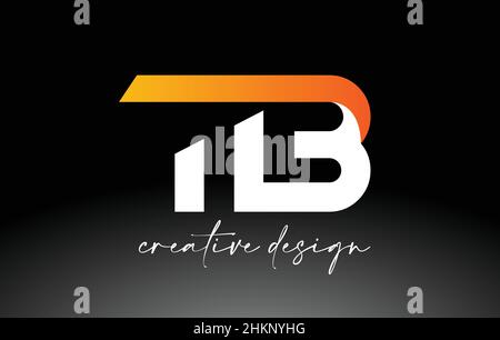 TB-Letter-Logo mit weißen goldenen Farben und minimalistischem Design-Symbol Vektorgrafik Stock Vektor