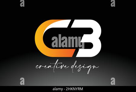 CB Letter Logo mit weißen goldenen Farben und minimalistischem Design Icon Vektor Illustration Stock Vektor