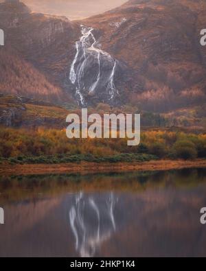 Gleninchaquin Park im goldenen Herbst Stockfoto