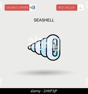 Einfaches Vektorsymbol „Seashell“. Stock Vektor