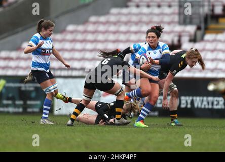 DARLINGTON, GROSSBRITANNIEN. FEB 5th Holly Thorpe von DMP Durham Sharkseen DMP Durham Sharks und London Wespen in der Northern Echo Arena, Darlington am Samstag, 5th. Februar 2022. (Kredit: Chris Booth | MI News) Kredit: MI News & Sport /Alamy Live News Stockfoto