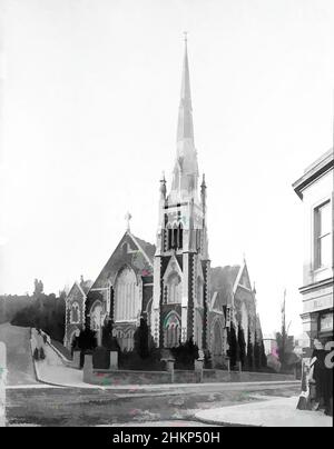 Kunst inspiriert von Knox Church, Dunedin, Burton Brothers Studio, Fotostudio, Dunedin, Schwarz-Weiß-Fotografie, Classic Works modernisiert von Artotop mit einem Schuss Moderne. Formen, Farbe und Wert, auffällige visuelle Wirkung auf Kunst. Emotionen durch Freiheit von Kunstwerken auf zeitgemäße Weise. Eine zeitlose Botschaft, die eine wild kreative neue Richtung verfolgt. Künstler, die sich dem digitalen Medium zuwenden und die Artotop NFT erschaffen Stockfoto