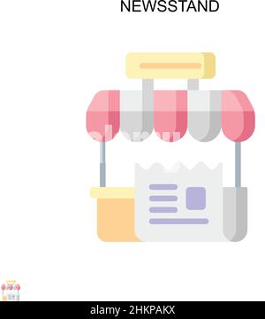 Einfaches Vektorsymbol für Zeitungsstand. Illustration Symbol Design-Vorlage für Web mobile UI-Element. Stock Vektor