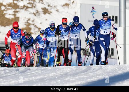 Illustration während der Olympischen Winterspiele Peking 2022, Skilanglauf, Skiathlon der Frauen 7,5km + 7,5km am 5. Februar 2022 im Genting Snow Park in Zhangjiakou, Provinz Hebei, China - Foto: Opsports/DPPI/LiveMedia Stockfoto