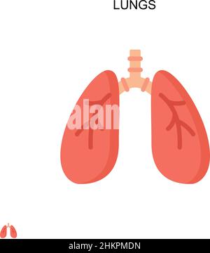 Einfaches Vektor-Symbol für Lungen. Illustration Symbol Design-Vorlage für Web mobile UI-Element. Stock Vektor