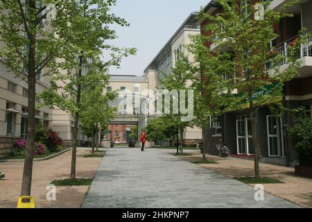 Am Stadtrand von Songjiang, in der Neuen Stadt, wurde die Themse Town, eine der ersten ausländischen Städte Shanghais, realisiert. Stockfoto