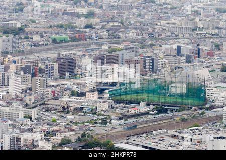 Yokohama cityline von der Aussichtsplattform am Landmark. Stockfoto