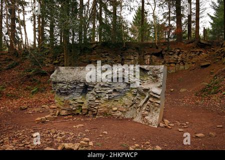 Echo Annie Cattrell 2008. Eine Ausstellung über den Skulpturenpfad „Forest of Dean“ mit zeitgenössischen permanenten und temporären Skulpturen im gesamten Wald Stockfoto