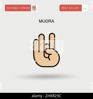 Einfaches Vektorsymbol für Mudra. Stock Vektor