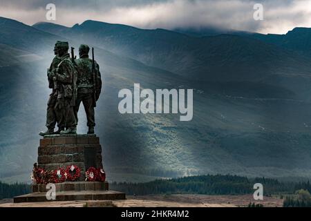 Commando-Denkmal in den schottischen Highlands in der Nähe der Spean Bridge, Schottland Stockfoto