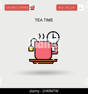 Einfaches Vektorsymbol „Tea Time“. Stock Vektor