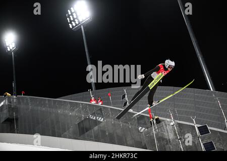Illustration während der Olympischen Winterspiele Peking 2022, Skispringen, Frauen-Normalschanze am 5. Februar 2022 im Genting Snow Park in Zhangjiakou, Provinz Hebei in China - Foto: Osports/DPPI/LiveMedia Stockfoto