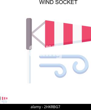 Einfaches Vektorsymbol für Windsteckdose. Illustration Symbol Design-Vorlage für Web mobile UI-Element. Stock Vektor