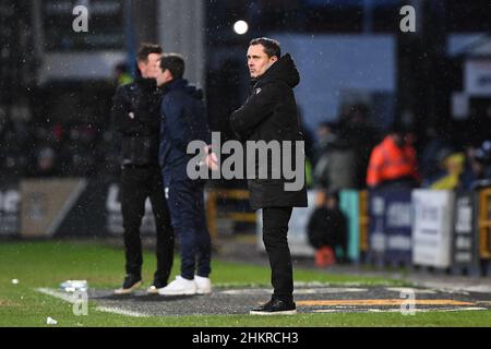 NOTTINGHAM, GROSSBRITANNIEN. FEB 5th Paul Hurst, Manager von Grimsby Town während des Vanarama National League-Spiels zwischen Notts County und Grimsby Town in der Meadow Lane, Nottingham am Samstag, 5th. Februar 2022. (Kredit: Jon Hobley | MI News) Kredit: MI Nachrichten & Sport /Alamy Live News Stockfoto