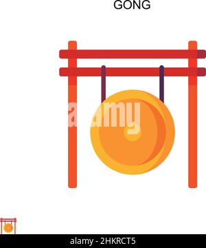 Einfaches Vektorsymbol Gong. Illustration Symbol Design-Vorlage für Web mobile UI-Element. Stock Vektor