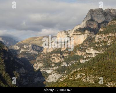 Der Blick vom Anisclo Canyon Aussichtspunkt Stockfoto