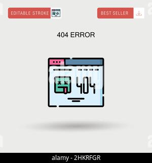 404 Fehler einfaches Vektorsymbol. Stock Vektor