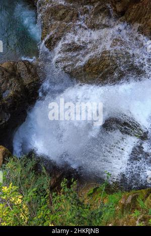 Wasserfall Sum am Ende der Vintgar-Schlucht, Slowenien Stockfoto