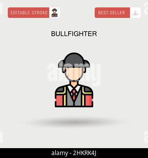 Einfaches Vektorsymbol für Bullfighter. Stock Vektor