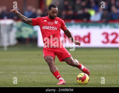 Kidderminster, England, 5th. Februar 2022. Ashley Hemmings von Kidderminster Harriers während des Emirates FA Cup-Spiels im Aggborough Stadium, Kidderminster. Bildnachweis sollte lauten: Darren Staples / Sportimage Stockfoto