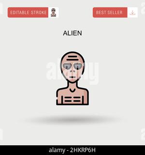 Alien Simple Vector-Symbol. Stock Vektor