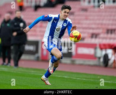 Stoke, England, 5th. Februar 2022. Jamie McGrath von Wigan Athletic während des Emirates FA Cup-Spiels im bet365 Stadium, Stoke. Bildnachweis sollte lauten: Andrew Yates / Sportimage Stockfoto