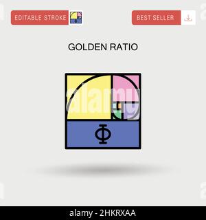 Goldenes Verhältnis einfaches Vektor-Symbol. Stock Vektor