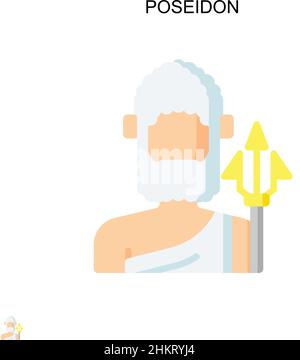 Poseidon einfaches Vektor-Symbol. Illustration Symbol Design-Vorlage für Web mobile UI-Element. Stock Vektor