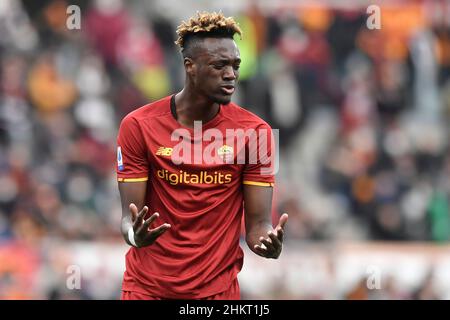 Rom, Italien. 05th. Februar 2022. Tammy Abraham von AS Roma beim Fußballspiel der Serie A zwischen AS Roma und dem FC Genua im Olimpico-Stadion in Rom (Italien), 5th. Februar 2022. Foto Antonietta Baldassarre/Insidefoto Kredit: Insidefoto srl/Alamy Live News Stockfoto