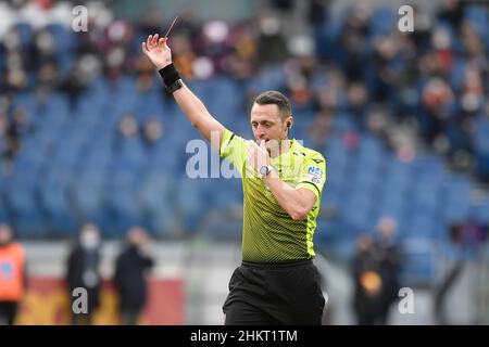 Rom, Italien. 05th. Februar 2022. Schiedsrichter Rosario Abisso während des Fußballspiels der Serie A zwischen AS Roma und dem FC Genua im Olimpico-Stadion in Rom (Italien), 5th. Februar 2022. Foto Antonietta Baldassarre/Insidefoto Kredit: Insidefoto srl/Alamy Live News Stockfoto