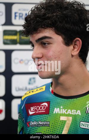 Perugia, Italien. 05th Feb, 2022. Broccatelli vittorio (n.7 SIR Safety conad perugia) während der Sir Safety Conad Perugia gegen Consar Ravenna, Volleyball Italienische Serie A Männer Superliga Meisterschaft in Perugia, Italien, Februar 05 2022 Quelle: Independent Photo Agency/Alamy Live News Stockfoto