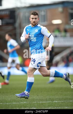 Peterborough, Großbritannien. 05th. Februar 2022. Jack Marriott (PU) bei den Peterborough United gegen Queens Park Rangers, beim Emirates FA Cup 4th-Rundspiel, im Weston Homes Stadium, Peterborough, Cambridgeshire. Kredit: Paul Marriott/Alamy Live Nachrichten Stockfoto