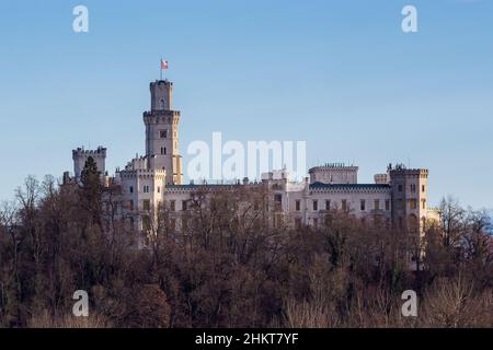 Schloss Hluboka nad Vltavou, Tschechische republik, Europa. Stockfoto