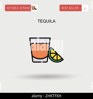 Einfaches Vektorsymbol Tequila. Stock Vektor