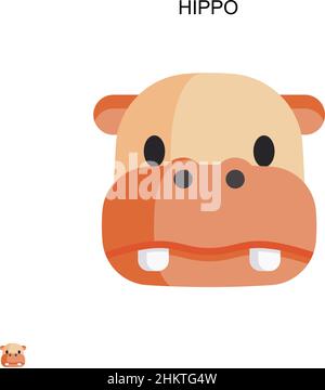 Einfaches Vektorsymbol „Hippo“. Illustration Symbol Design-Vorlage für Web mobile UI-Element. Stock Vektor