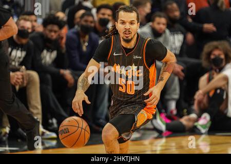 Orlando, Florida, USA, 5. Februar 2022, Orlando Magic Point Guard Cole Anthony #50 im Amway Center. (Foto: Marty Jean-Louis) Stockfoto