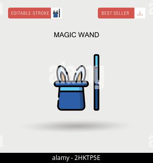 Magic Zauberstab einfaches Vektor-Symbol. Stock Vektor
