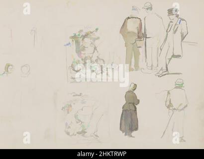 Kunst inspiriert von zwei Stillleben mit einer Vase mit Blumen und toten Vögeln und einer Vase mit Blumen und totem Spiel auf einem Sockel. Beide Zeichnungen in einem Rahmen. Studienblatt mit Bauern, Bauernfrauen und Stillleben, nach Hendrik Valkenburg, Klassische Werke, die von Artotop mit einem Schuss Moderne modernisiert wurden. Formen, Farbe und Wert, auffällige visuelle Wirkung auf Kunst. Emotionen durch Freiheit von Kunstwerken auf zeitgemäße Weise. Eine zeitlose Botschaft, die eine wild kreative neue Richtung verfolgt. Künstler, die sich dem digitalen Medium zuwenden und die Artotop NFT erschaffen Stockfoto