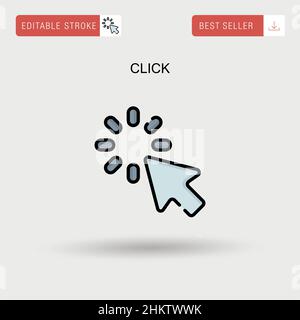Klicken Sie auf das einfache Vektorsymbol. Stock Vektor