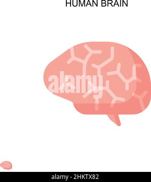 Einfaches Vektorsymbol für das menschliche Gehirn. Illustration Symbol Design-Vorlage für Web mobile UI-Element. Stock Vektor