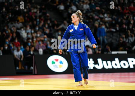 Geke van den Berg aus den Niederlanden, eine -63 kg schwere Frau, tritt während der Paris Grand Slam 2022, IJF World Judo Tour am 5. Februar 2022 in der Accor Arena in Paris, Frankreich, an - Foto Victor Joly / DPPI Stockfoto