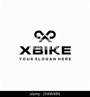 Minimalistisches Schriftzügen mit anfänglichem X XBIKE-Logo Stock Vektor