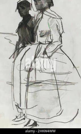 Kunst inspiriert von zwei Frauen, Walking, Classic Works modernisiert von Artotop mit einem Schuss Moderne. Formen, Farbe und Wert, auffällige visuelle Wirkung auf Kunst. Emotionen durch Freiheit von Kunstwerken auf zeitgemäße Weise. Eine zeitlose Botschaft, die eine wild kreative neue Richtung verfolgt. Künstler, die sich dem digitalen Medium zuwenden und die Artotop NFT erschaffen Stockfoto