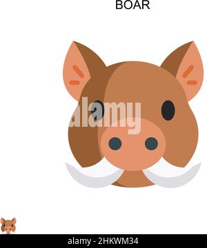 Einfaches Vektorsymbol für Wildschweine. Illustration Symbol Design-Vorlage für Web mobile UI-Element. Stock Vektor