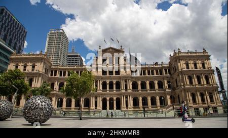 Treasury Casino Brisbane. Denkmalgeschütztes Gebäude. Stockfoto