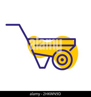 Simple line art wheelbarrow icon. Pixel perfect, editable stroke color icon Stock Vektor