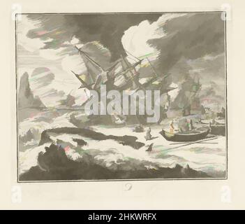 Kunst inspiriert von Schiff stirbt im Eis während eines Sturms, ca. 1725't Schip by Storm in 't Ys vergaan, das Schiff gehet im Sturm unter, das Schiff im Eis im Sturm weggeworfen, Whaling (Serientitel), das Schiff stirbt im Eis während eines Sturms, ca. 1725. Im Rahmen der Walfangserie modernisierte Classic Works von Artotop mit einem Schuss Moderne. Formen, Farbe und Wert, auffällige visuelle Wirkung auf Kunst. Emotionen durch Freiheit von Kunstwerken auf zeitgemäße Weise. Eine zeitlose Botschaft, die eine wild kreative neue Richtung verfolgt. Künstler, die sich dem digitalen Medium zuwenden und die Artotop NFT erschaffen Stockfoto